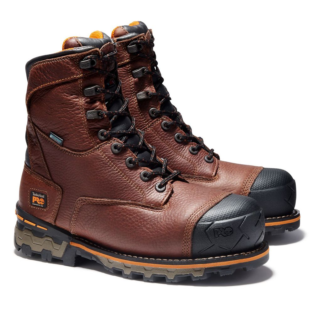 Bocanci De Muncă Timberland Barbati Maro/Negrii - Pro® Boondock 8\" Comp Toe - Romania - QUTLYO175